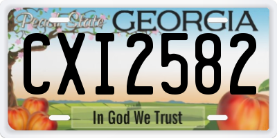GA license plate CXI2582