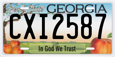 GA license plate CXI2587