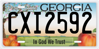 GA license plate CXI2592
