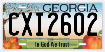 GA license plate CXI2602