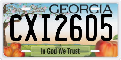 GA license plate CXI2605