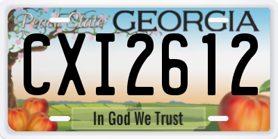 GA license plate CXI2612