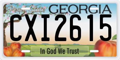 GA license plate CXI2615