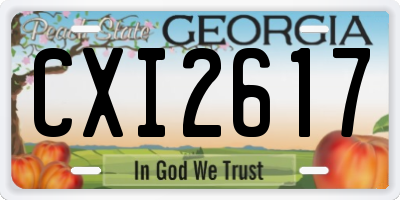 GA license plate CXI2617