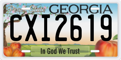 GA license plate CXI2619