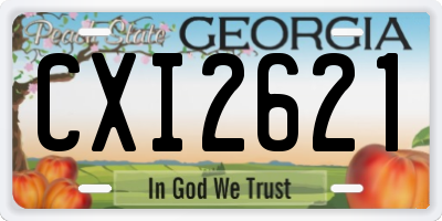GA license plate CXI2621