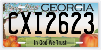 GA license plate CXI2623