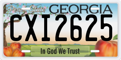 GA license plate CXI2625