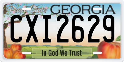 GA license plate CXI2629