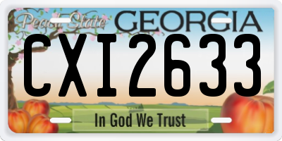 GA license plate CXI2633