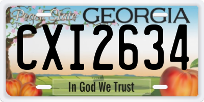 GA license plate CXI2634