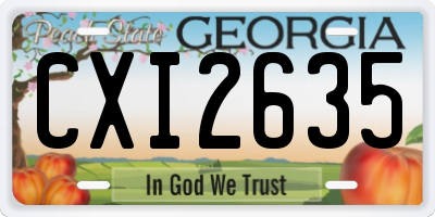 GA license plate CXI2635