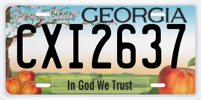 GA license plate CXI2637