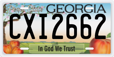 GA license plate CXI2662