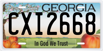 GA license plate CXI2668