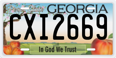 GA license plate CXI2669