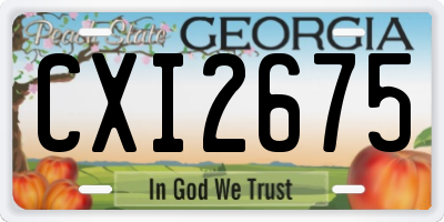 GA license plate CXI2675