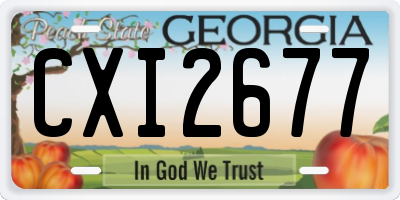 GA license plate CXI2677