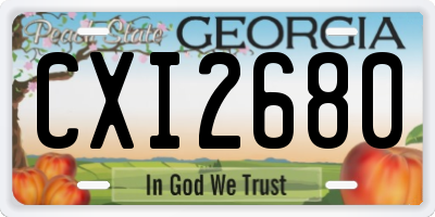 GA license plate CXI2680