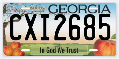 GA license plate CXI2685