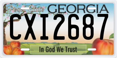 GA license plate CXI2687