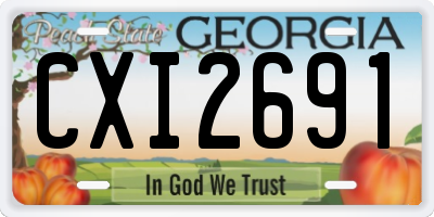 GA license plate CXI2691