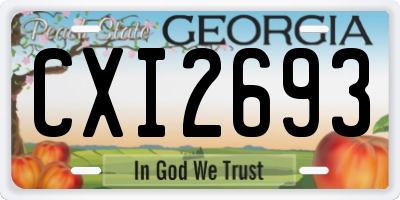 GA license plate CXI2693