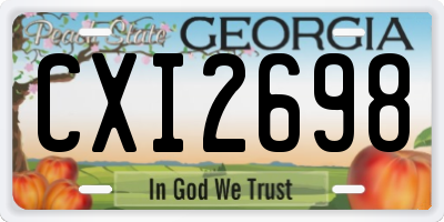 GA license plate CXI2698