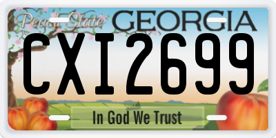GA license plate CXI2699