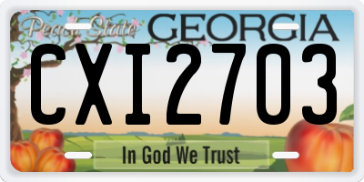 GA license plate CXI2703