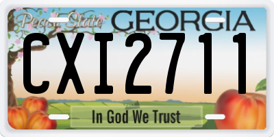 GA license plate CXI2711