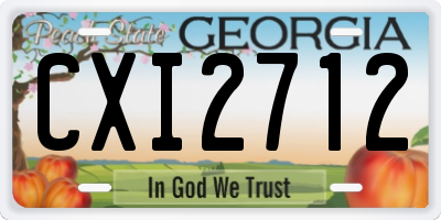 GA license plate CXI2712