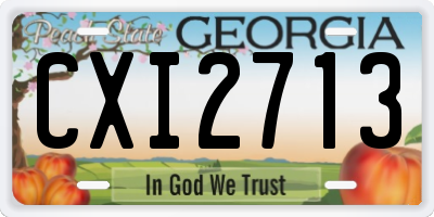 GA license plate CXI2713