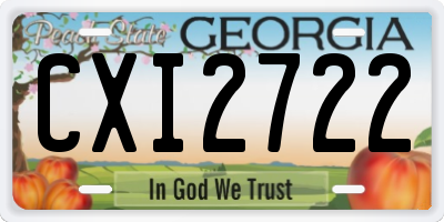 GA license plate CXI2722
