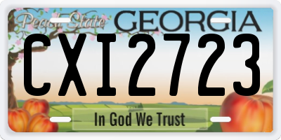 GA license plate CXI2723