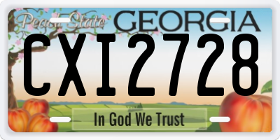 GA license plate CXI2728