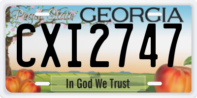 GA license plate CXI2747