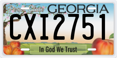 GA license plate CXI2751