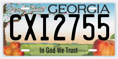 GA license plate CXI2755