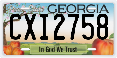 GA license plate CXI2758