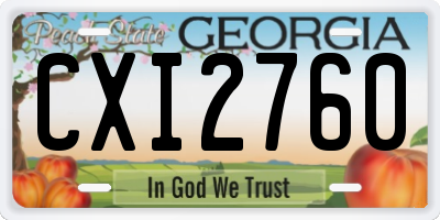 GA license plate CXI2760
