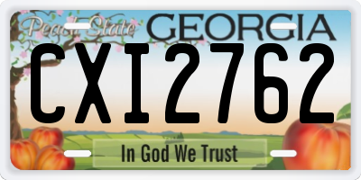 GA license plate CXI2762