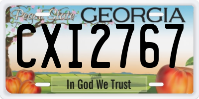 GA license plate CXI2767