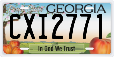 GA license plate CXI2771