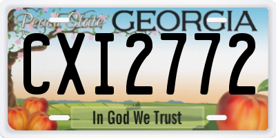 GA license plate CXI2772