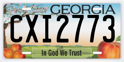 GA license plate CXI2773