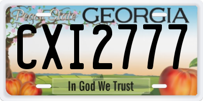 GA license plate CXI2777