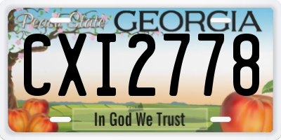 GA license plate CXI2778