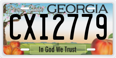 GA license plate CXI2779