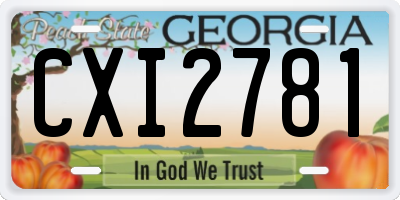 GA license plate CXI2781